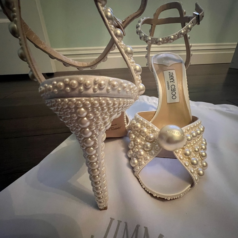 JIMMY CHOO Sacora 100 Pearl Heels -BRAND NEW perfect wedding party shoe - Picture 6 of 9